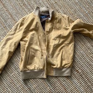 Men’s chevrette leather jacket,like new without tags Made in Italy,size L (slim)